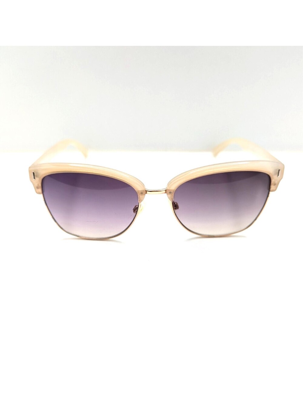 Aerie Squared Away Purple Gradient Lens Cat Eye Ivory Frame Women’s Sunglasses
